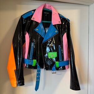 Current Mood Vegan Patent Leather Jacket